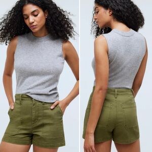 Madewell The Perfect Vintage High Rise Fatigue Shorts in Desert‎ Olive Size 27